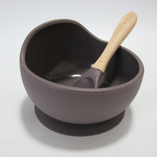 Load image into Gallery viewer, Baby Silicone Feeding Set Wooden Spoon Suction Bowl Baby Plate Kids Toddler Assist Tableware BPA Free High Quality Silicone