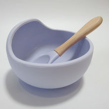 Load image into Gallery viewer, Baby Silicone Feeding Set Wooden Spoon Suction Bowl Baby Plate Kids Toddler Assist Tableware BPA Free High Quality Silicone