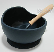 Load image into Gallery viewer, Baby Silicone Feeding Set Wooden Spoon Suction Bowl Baby Plate Kids Toddler Assist Tableware BPA Free High Quality Silicone
