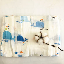 Load image into Gallery viewer, A 70% bamboo baby swaddle baby muslin blanket quality better than Aden Anais Baby Multi-use big diaper Blanket Infant Wrap